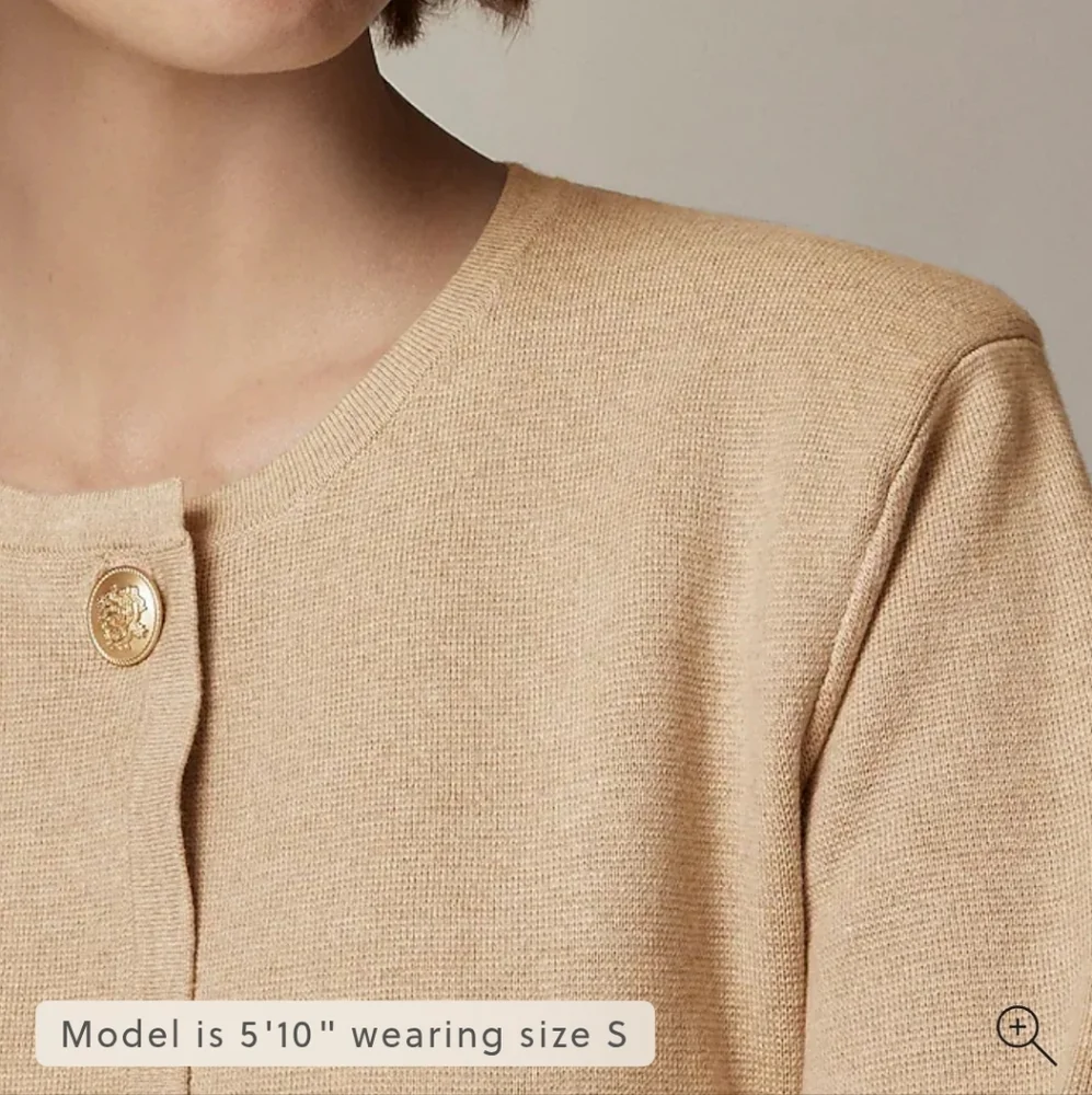 J Crew Long Giselle sweater blazer CF095 Size XS Tan